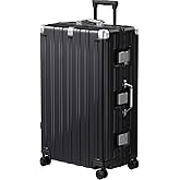 Krute Aluminum Frame Luggage 28 Inch Checked Suitcase with Spinner Wheels TSA Approved No Zipper Hard Shell Luggage PC+ABS Travel Suitcase