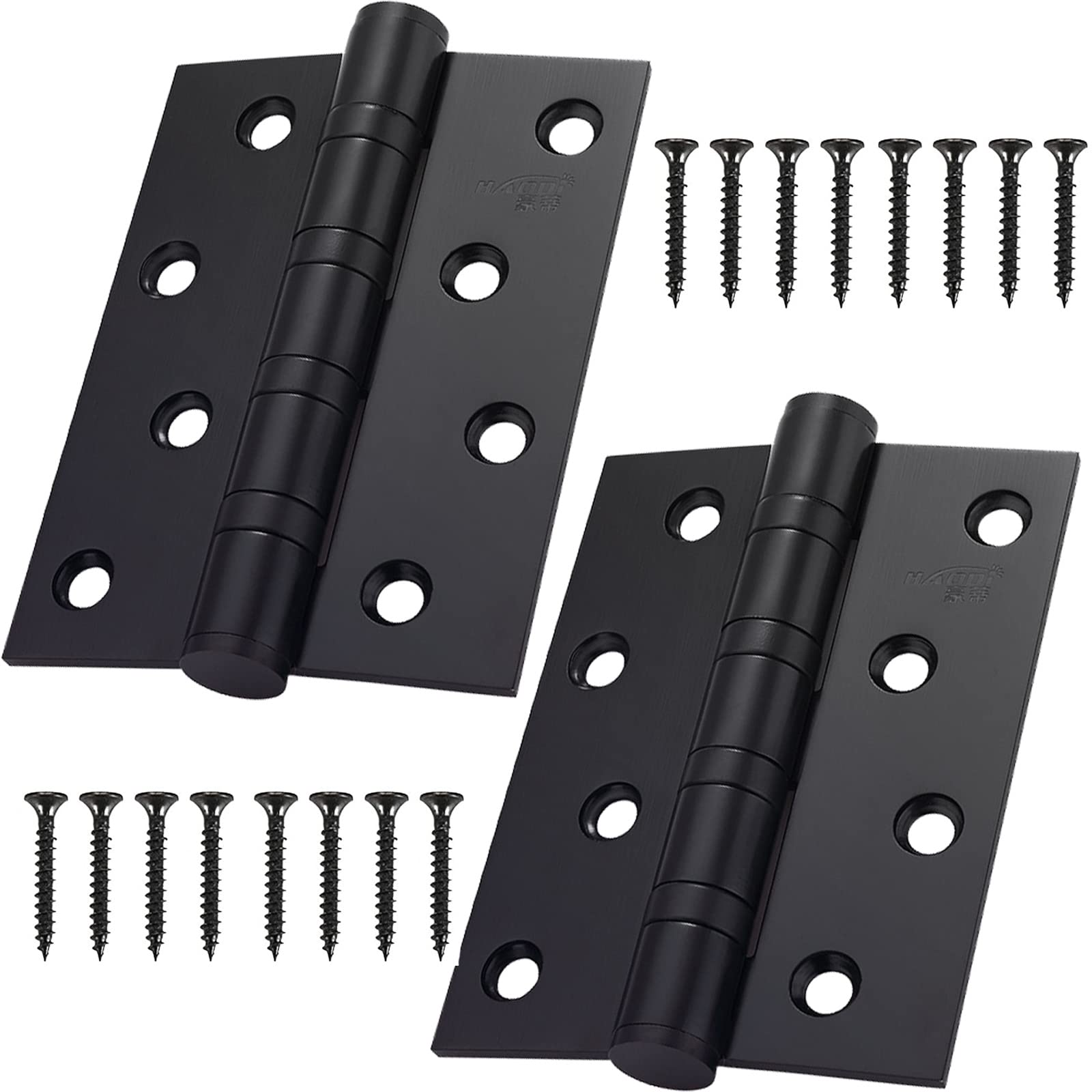 Door Hinges, 2 Pieces Butt Door Hinge Ball Bearing Door Hinges Stainless Steel Door Hinge Suitable for Indoor and Outdoor,for Doors, Windows, Showcases（Black）