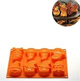 Moule Silicone Halloween Citrouille 3D - 2 Pièces Orange - Pour Chocolat, Gâteau, Gelée - Résiste Four Et Congélation