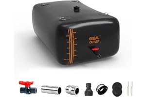 ZSLTLDU 60 Gallon Water Bladder - 1000D PVC Black RV Water Bladder, Portable Collapsible Storage Tank Containers for Gardens, Camping, Emergency Use