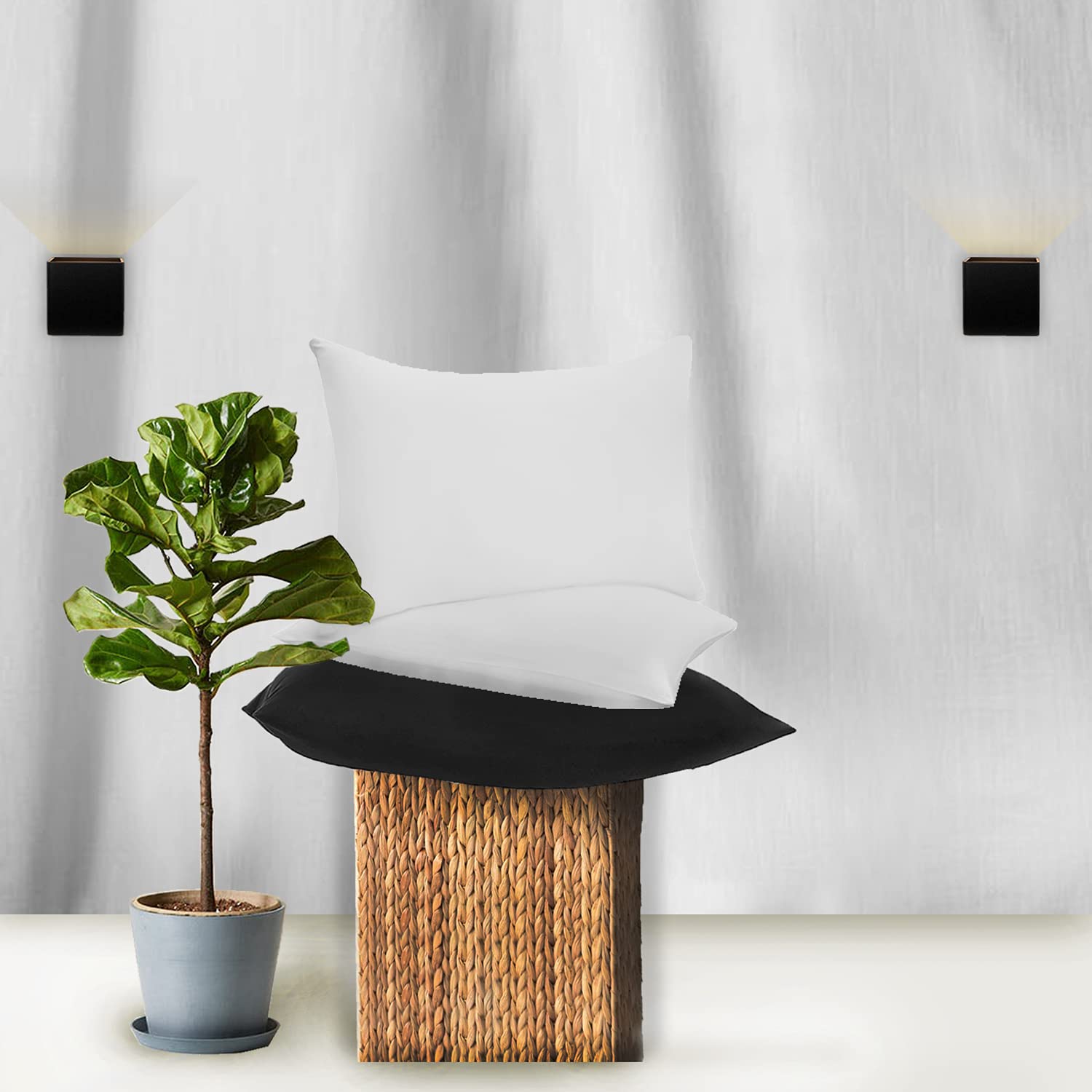 GC GAVENO CAVAILIA 100% Egyptian Cotton Fitted, 200 TC Bed Sheets Oxford, White, Housewife Pillowcases — image 1