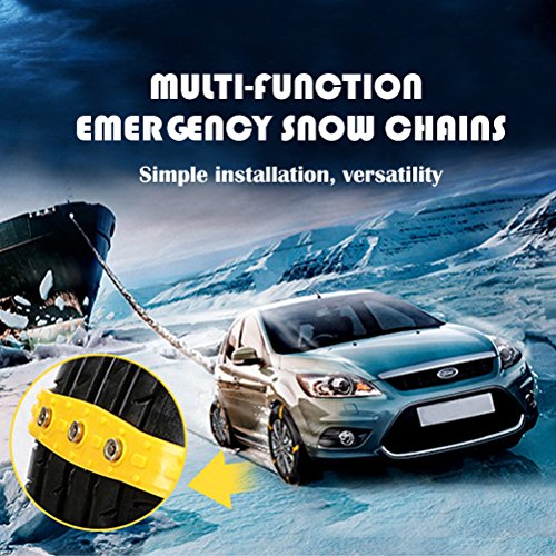 Tire Snow Chains, Emergency Snow Chains for Car/Suvs/Trucks/Pickups, Adjustable Tire Chain, 10 Pack