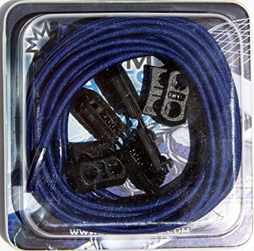 BOOMLACES "Laces With Power" No Tie Shoelaces For Boys, Girls, Men, &amp; Women (Navy Shoelaces)