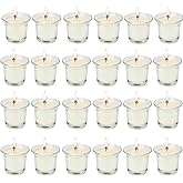 Soft Breeze 24 Pack Unscented Votive Candles, White Tealight Candles, Bulk, Transparent Filled, Ideal Candles for Spa, Weddings, Birthdays, Holidays, Party