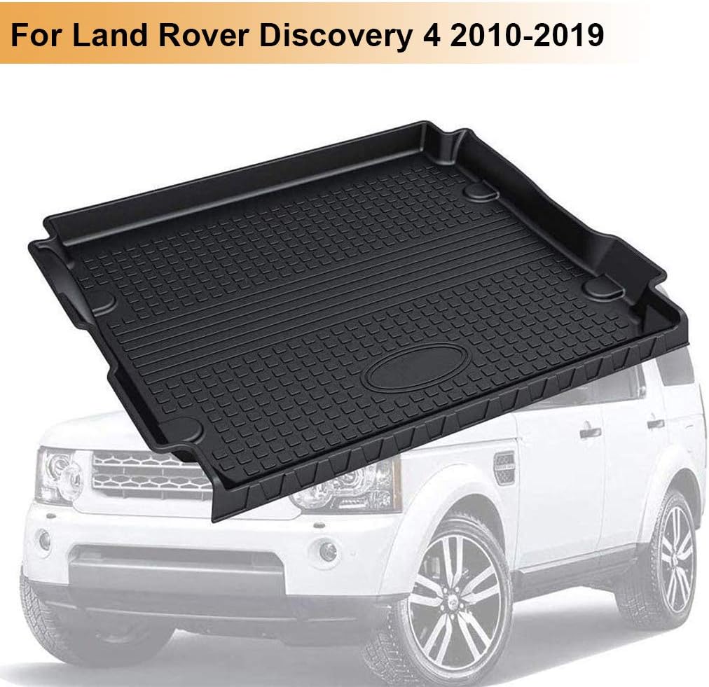 Psler Vehicle Rear Cargo Liner Trunk Tray Floor Mat for Discovery 4 2010-2022, Black, Land Rover Discovery 4 2010-2022