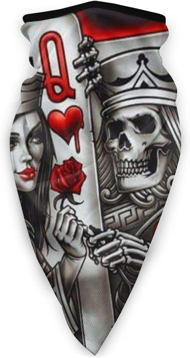 KAWAHATA King Queen Ace Spades Bandana Balaclava Face Mask Outdoor Scarf Cycling Motorcycling Neckerchiefs Windproof Headband Warm Neck Snowboarding UV Protection