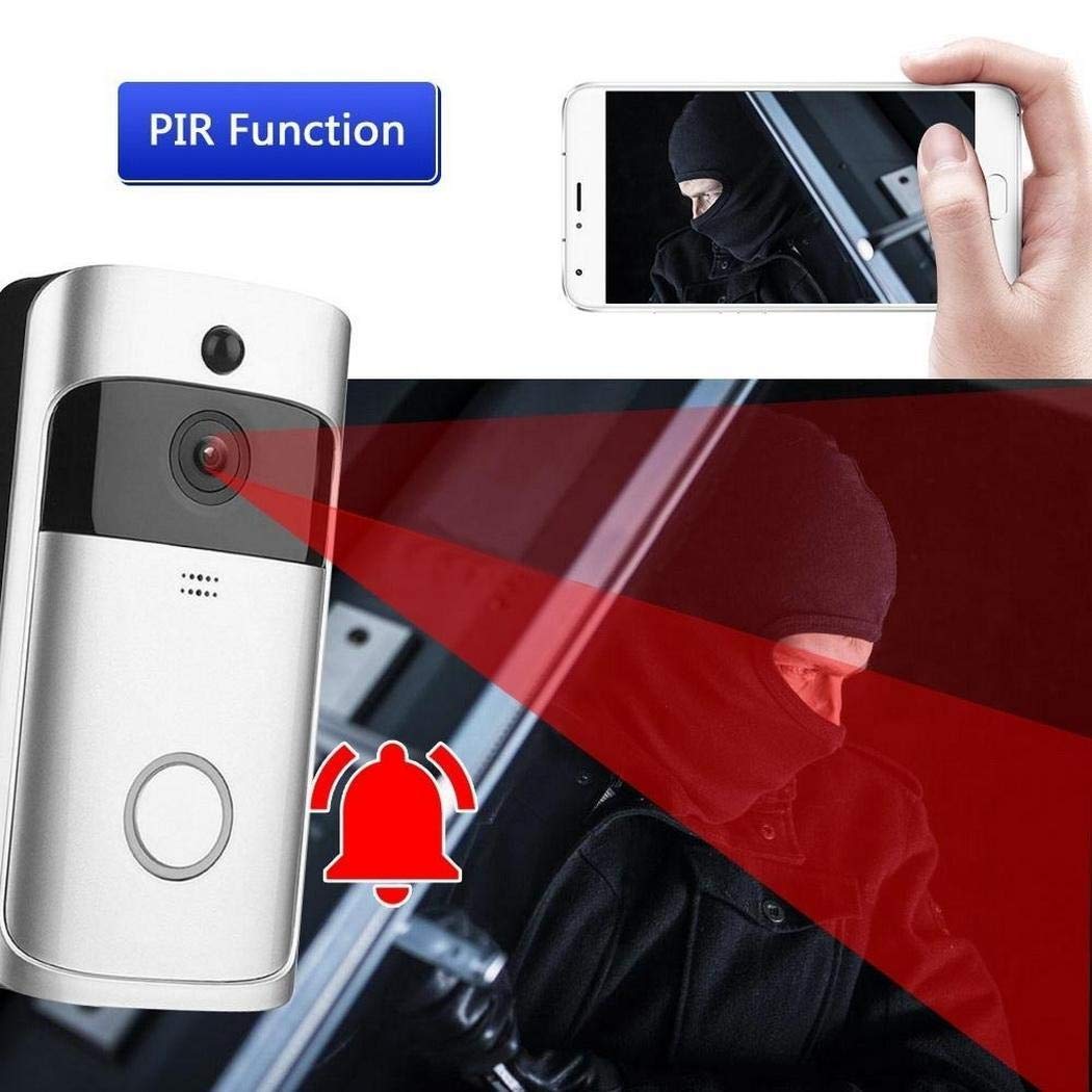 Pinsparkle Home Wireless Remote Monitoring Real-Time Two-Way Talk Video Doorbell Remote Home Monitoring Systems