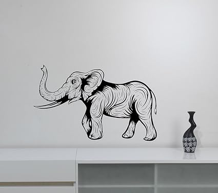 Elephant Vinyl Wall Sticker Decal Wild African Indian Animal