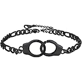 PROSTEEL Trendy Handcuffs Design/Customize Words Ankle Bracelet For Women, 316L Stainless Steel Anklets Silver/Gold/Black Tone, Hypoallergenic, Come with Box