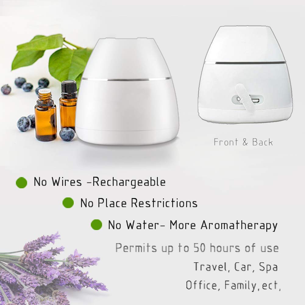 Essential Oil Nebulizer,Rechargeable Waterless Aroma Diffuser,Cordless