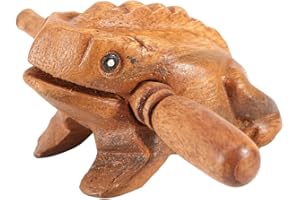 Msiud Wooden Frogs, Thailand Traditional Craft Lucky Frogs Percussion Instruments Rasp Tone Block Ornaments Croaking Musical 