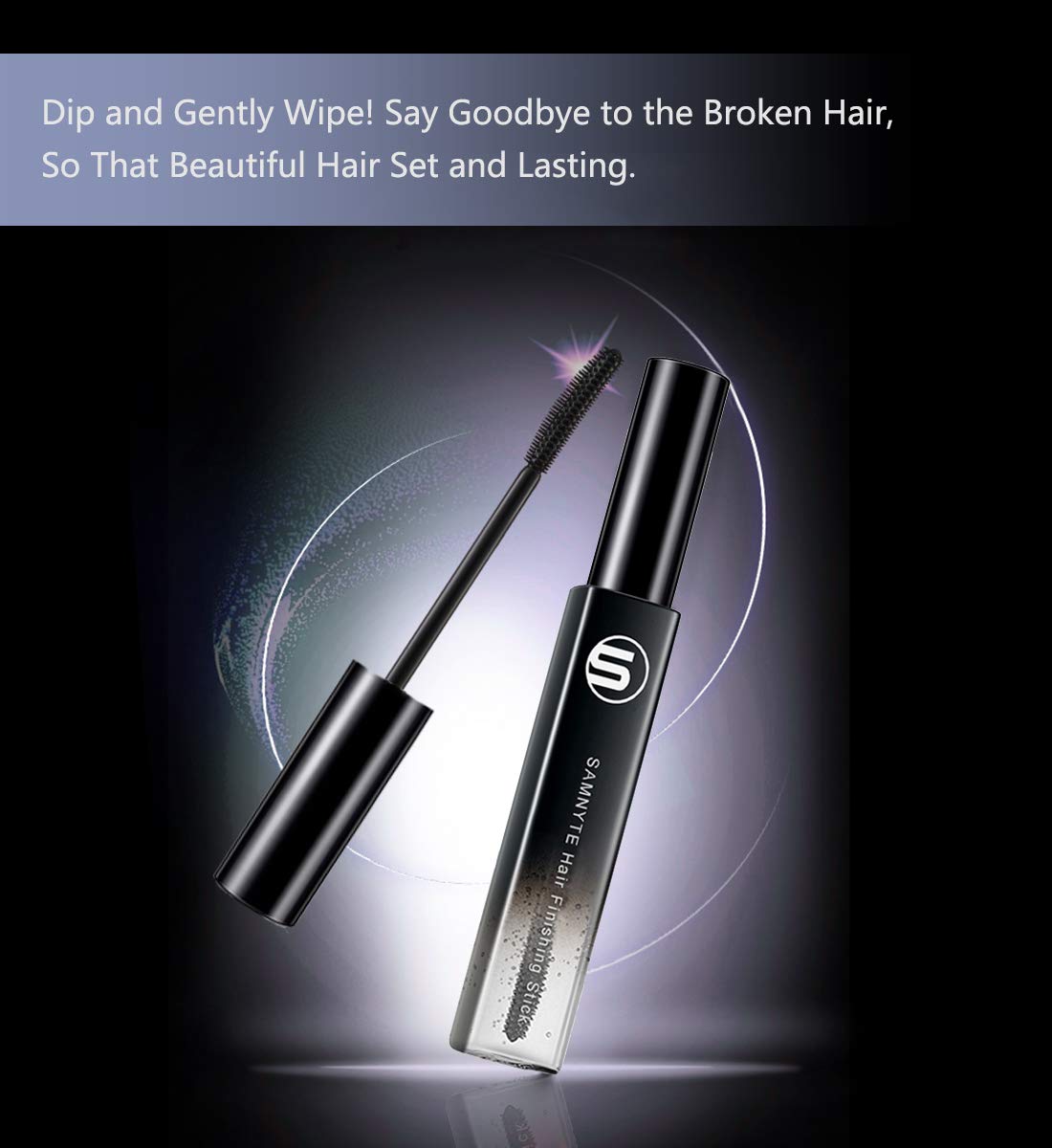 Samnyte Hair Finishing Stick, 2 Pack × 0.7 Fl.Oz Hair Mascara for Flaway Hair Shaping Feel Cream Moisturizing Not-greasy Flash Moment Broken Hair finishing Stick Bangs Styling Gel : Beauty