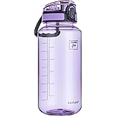 Fanhaw 32 Oz Clear Tritan Water Bottle, BPA-Free & Leak-Proof, Wide Mouth with Anti-dust Chug Lid, Reusable Plastic Bottle for Gym, Travel, School & Office (Amethyst)