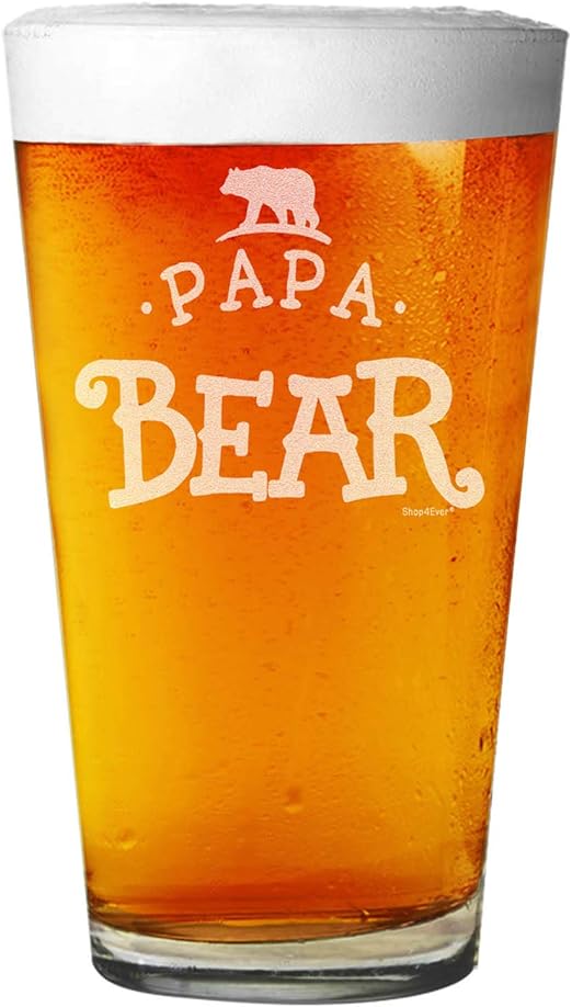 papa bear beer glass