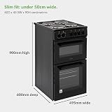 Willow WE50TSB 62L Freestanding Electric Cooker 50cm Twin Cavity Black view 7