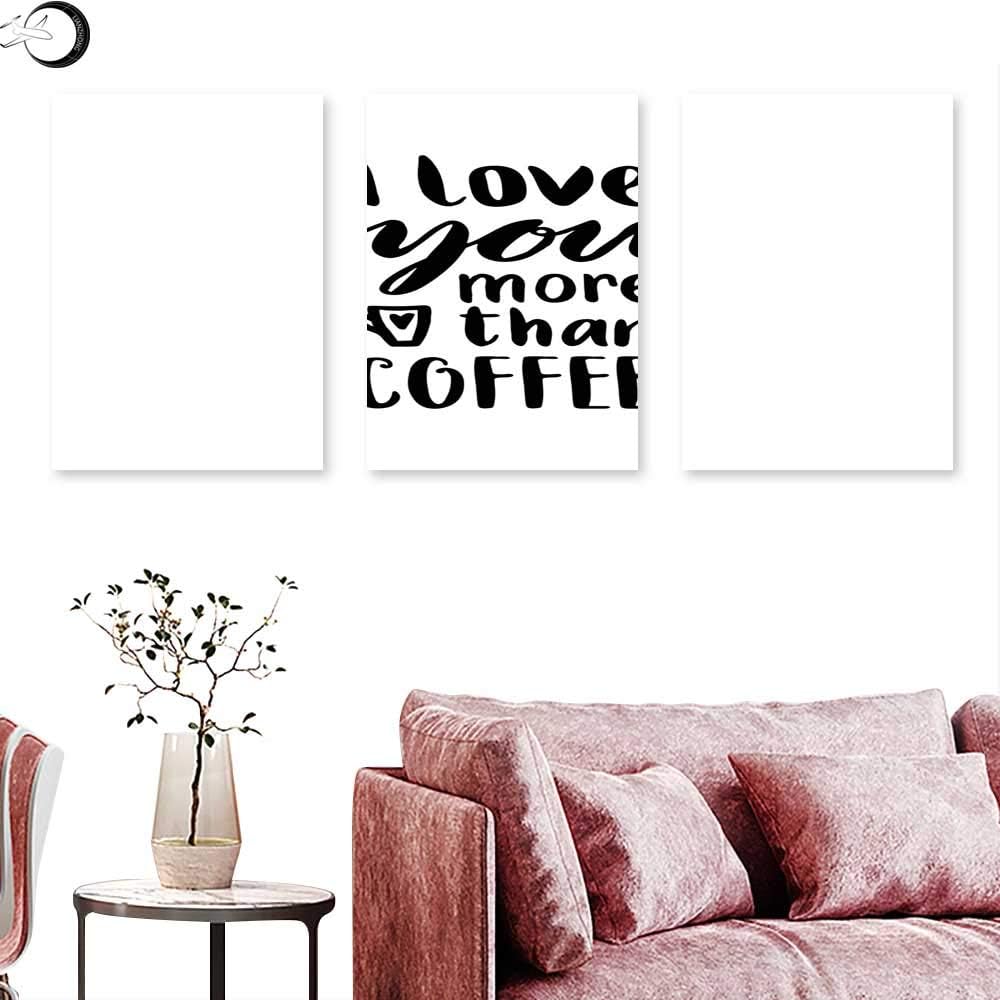 J Chief Sky I Love You More Home Decor Drawing of a Jar with Floral Swirls Valentines Day Art Inspiration Wall painting Peach Blush Brown triptych art canvas W 12" x L 24" x3pcs