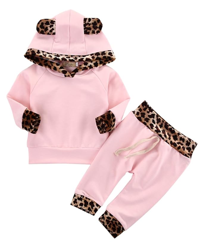 Neugeborenes Baby Mädchen Warm Hoodie T-Shirt Top + Hose Outfits Set Kleidung Set