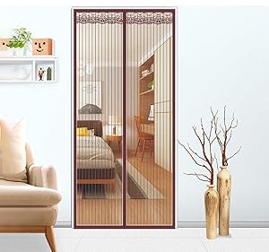 Upgraded Reinforced Magnetic Screen Door - Self Sealing, Hands-Free,Pet Friendly Sliding Door Screen Door Mesh Door - Fits Doors Up to (38