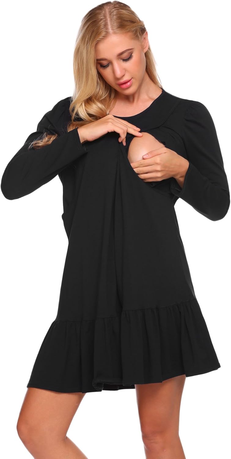 long sleeve maternity nightdress