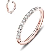 MissNity 18G 7mm Hinged Nose Ring Hoop 316L Surgical Steel, 18 Gauge Septum Clicker Cartilage Earrings Conch Daith Helix Rook Ear Lobe Piercing Jewelry