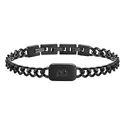 VNOX Black Initial Bracelet for Men - Stainless