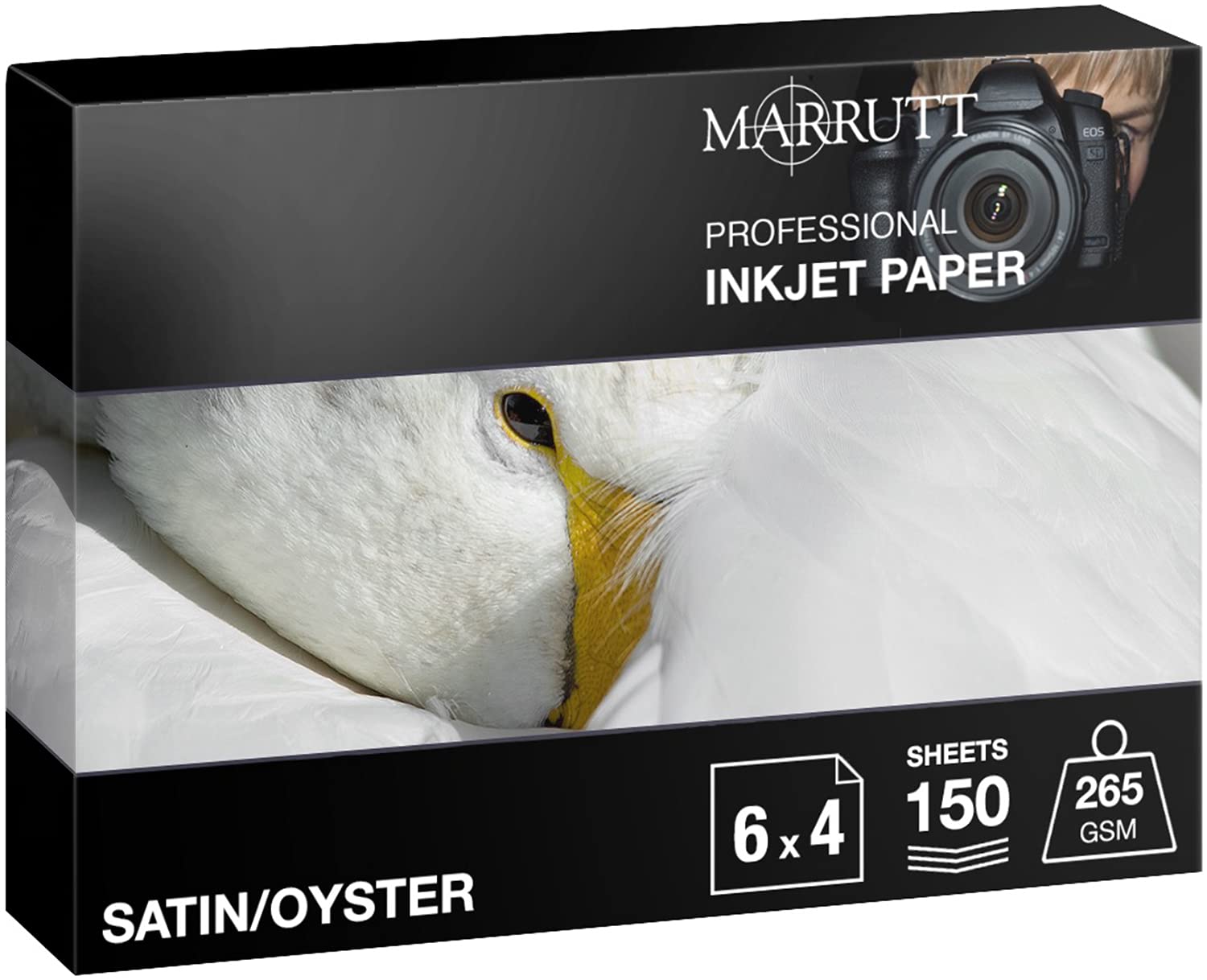 Marrutt 265gsm Pro Photo Satin/Oyster Inkjet Paper: (6" x 4" - 150 Sheets)
