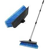 NAVAPAL 52" Car Wash Brush with Long Handle | Built-in Rubber Squeegee & Rubber Bumper | Lightweight extendable Handle | Soft Bristle Brush for Car, RV, Boat, Solar Panel, Deck Washing