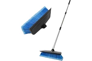 NAVAPAL 52" Car Wash Brush with Long Handle | Built-in Rubber Squeegee & Rubber Bumper | Lightweight extendable Handle | Soft Bristle Brush for Car, RV, Boat, Solar Panel, Deck Washing