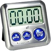 Elegant Digital Kitchen Timer Stainless Steel - Loud Alarm Model eT24 Plum