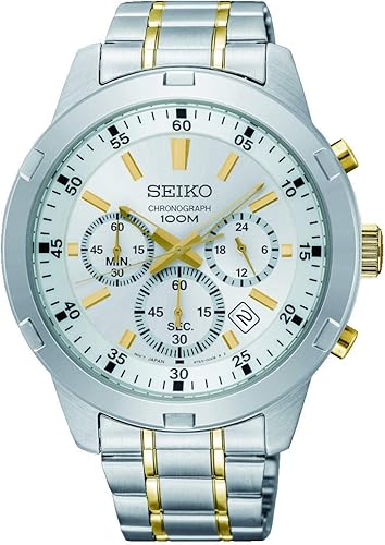 seiko 43mm men's chronograph casual watch