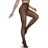 Vertvie Fleece Lined Tights for Women Thermal Pantyhose Fake Translucent Winter Warm Tights High Waisted Thick Leggings