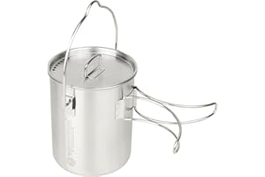 MASTIFF GEARS 304 (18/8) Stainless Steel Lightweight Camping Cup/Pot, 710ml / 24 fl.oz, for Open Fire, Travel, Bushcraft, Cam