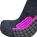 Pure Athlete High Performance Wool Ski Socks - Thermal Warm Merino Wool OTC Sock, Men Women (1 Pair - Black/Grey/Neon Pink, Medium)