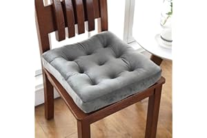 vctops Velvet Solid Chair Pad Super Soft Plush Washable Square Seat Cushion for Kitchen Dining Room (Darkgrey,18" x 18")