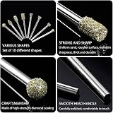 FOTYBEI Diamond Grinding Burr Bit Set 20Pcs 1/8 Inch Shank Dremel view 3