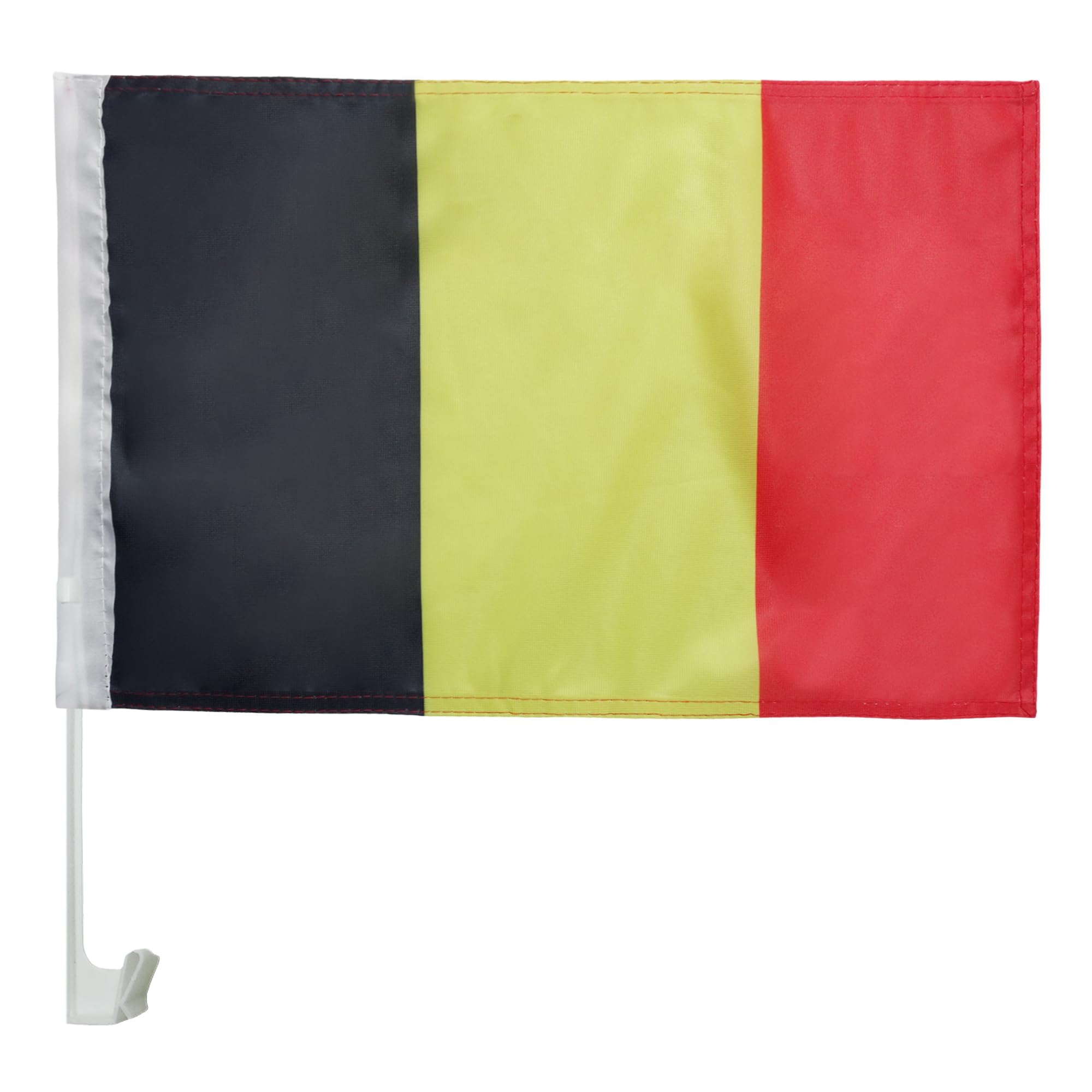 AZ FLAG Belgium Car Flag 18'' x 12'' - Belgian Car flags 30 x 45cm - Banner 18x12 INCHES PLASTIC STICK — image 1