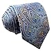 Shlax&Wing Silk Neckties Ties Blue Paisley Wedding Extra Long Size