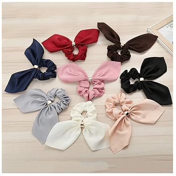 Amazon Com Xiwstar 8pcs Rabbit Ears Bow Hair Bands Scrunchies