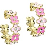 Ted Baker London Garvi Garland Hoop Earrings for Women (Gold/Pink Multi & Crystal)