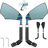COSMOING Anti-Glare Handlebar Bike Mirror, Retractable Mirror Rod & 360° HD Adjustable Lens Scratch Resistant, Folding Rear View Mirror Suitable for 20-23mm Handlebar - 1 PAIR