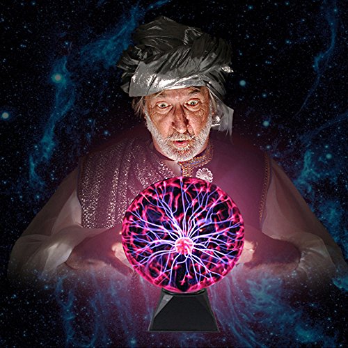 Rumfo Novelty Glass Magic Plasma Ball Light Glass Christmas Balls Decorative Lava Lamp for Kid Novelty Lights Touch Sensor Sphere Night Light (4 Inch)