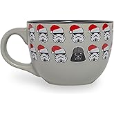 Silver Buffalo Star Wars Vader Bah Humbug Holiday Pattern, 24-Ounce Ceramic Soup Mug, 25, multicolor