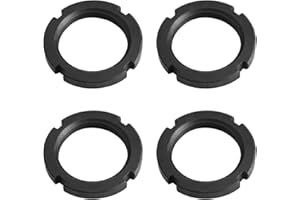 MroMax M40X10Mm Retaining Slotted Round Nuts,Carbon Steel 4-Slot Spanner Nut for Roller Bearing Pump Valve Black 4Pcs
