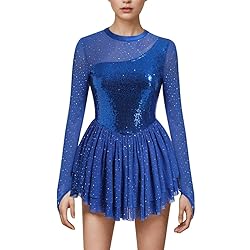 AFAVOM Sequin Figure Skating Dress for Women Girls
