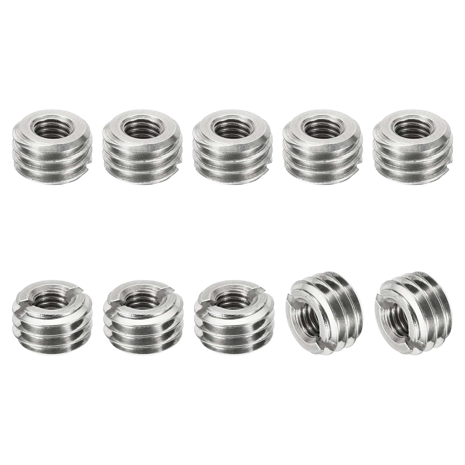 PATIKIL Thread Adapters Sleeve Reducing Nut, 10 Pcs M10*1.5 Male to M5*0.8 Female Repairing Insert Nut Screw Reducer Conversion Stainless Steel Fastener 6mm — image 1