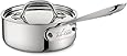 All-Clad 4201 Stainless Steel Tri-Ply Bonded Dishwasher Safe Sauce Pan with Lid / Cookware, 1-Quart, Silver -