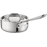 All-Clad 4201 Stainless Steel Tri-Ply Bonded Dishwasher Safe Sauce Pan with Lid / Cookware, 1-Quart, Silver -