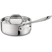 All-Clad 4201 Stainless Steel Tri-Ply Bonded Dishwasher Safe Sauce Pan with Lid / Cookware, 1-Quart, Silver -
