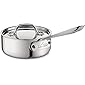 All-Clad 4201 Stainless Steel Tri-Ply Bonded Dishwasher Safe Sauce Pan with Lid / Cookware, 1-Quart, Silver -