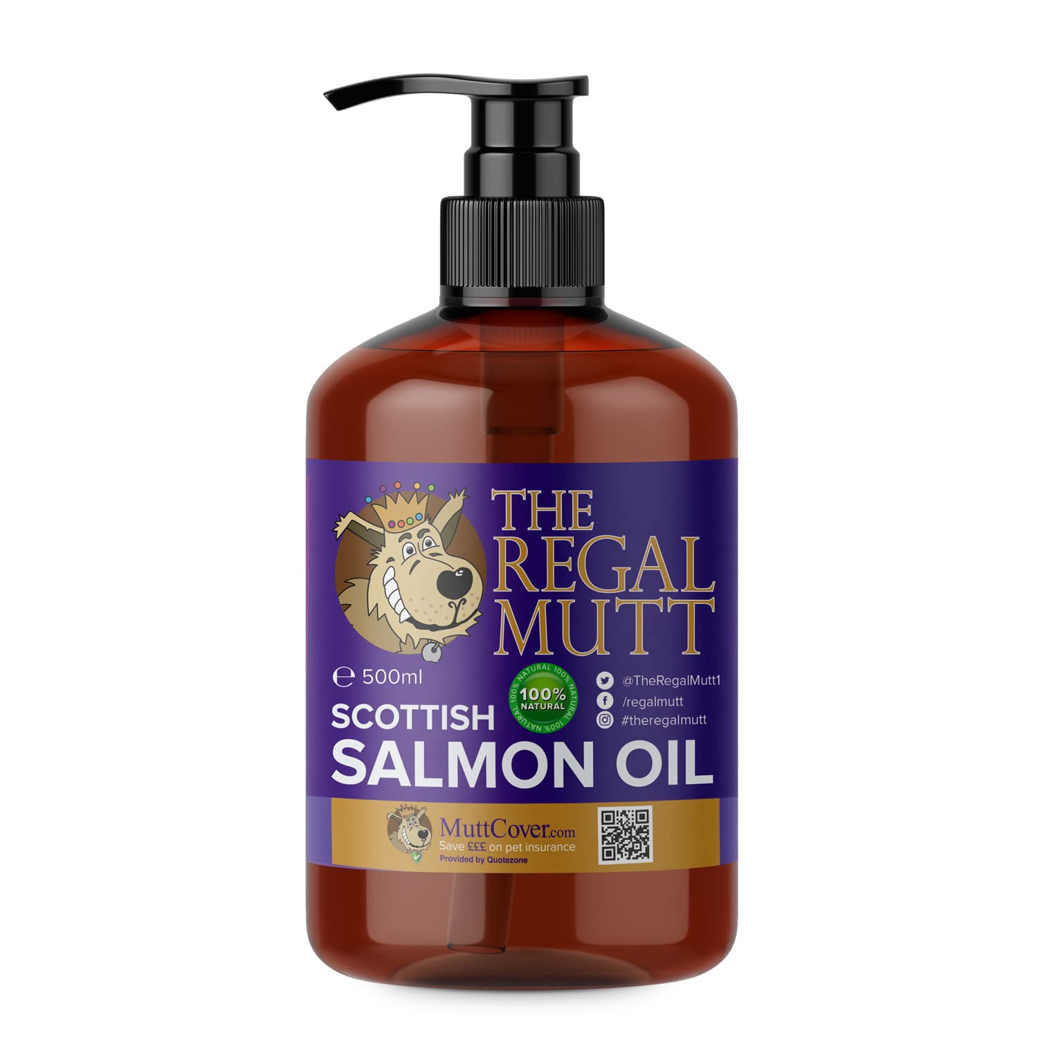 The Regal Mutt - Scottish Salmon Oil For Dogs, Cats, Horses, Ferrets & Pets (500 ml)